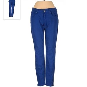 Life In Progress Royal Blue Colored Denim Zip Ankle Skinny Jeans Womens 25 EUC